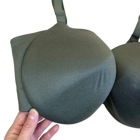 Cacique NWT Sz 40F C Wire Balconette Bra Olive Green Side-smoothing Solution - Picture 6 of 14